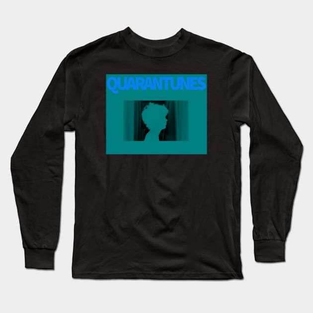 Quarantunes Blu Long Sleeve T-Shirt by Robert Pereira Merch